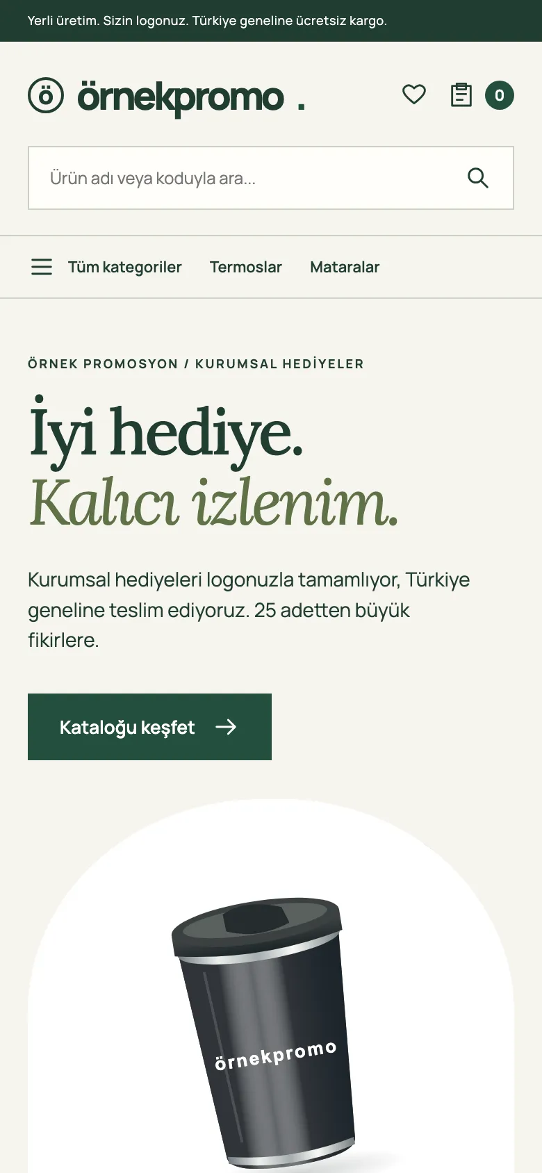 Malachite tasarımı mobil ana sayfa